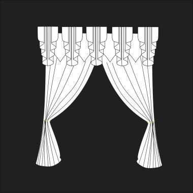 perdeler. Tasarım pencere perdeleri kroki.