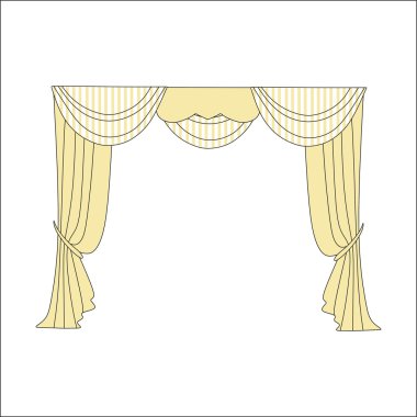 perdeler. Tasarım pencere perdeleri kroki.