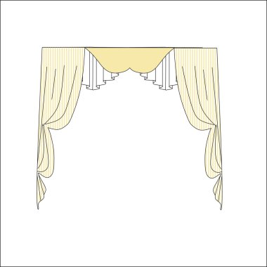 perdeler. Tasarım pencere perdeleri kroki.