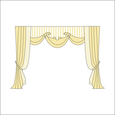 perdeler. Tasarım pencere perdeleri kroki.