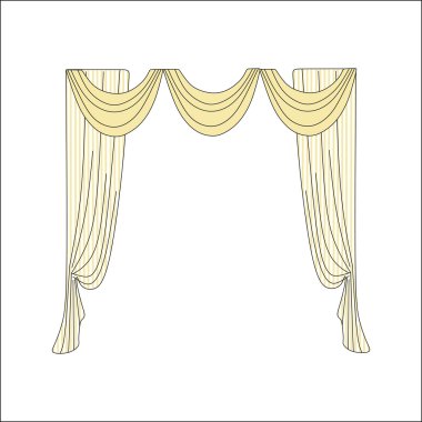 perdeler. Tasarım pencere perdeleri kroki.