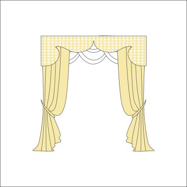 perdeler. Tasarım pencere perdeleri kroki.