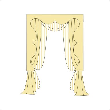 perdeler. Tasarım pencere perdeleri kroki.