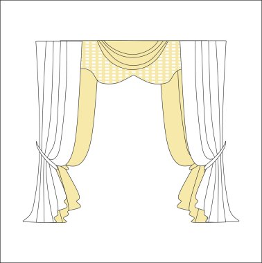 perdeler. Tasarım pencere perdeleri kroki.
