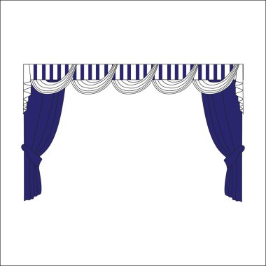 Taslak tasarım pencere perdeleri.