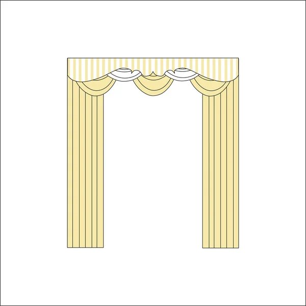 Curtains. sketch design window curtains. — Stock Vector