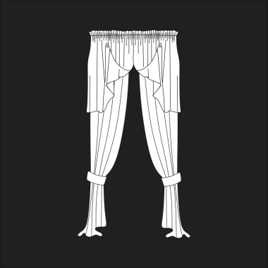 Taslak tasarım pencere perdeleri.