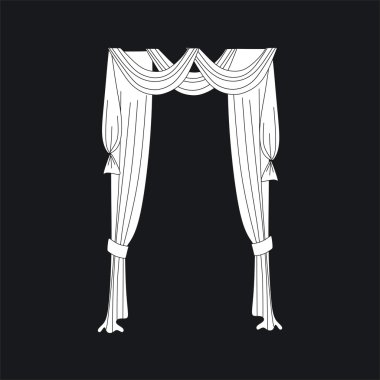 Taslak tasarım pencere perdeleri.