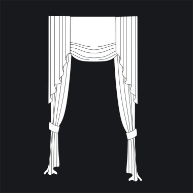 Taslak tasarım pencere perdeleri.