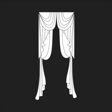 Taslak tasarım pencere perdeleri.