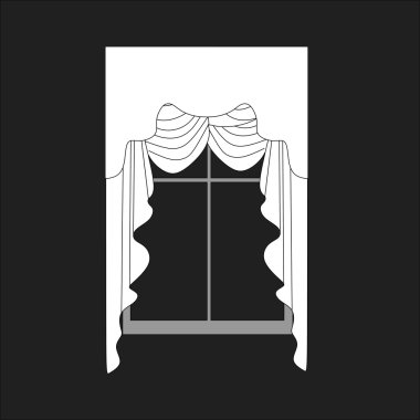 Taslak tasarım pencere perdeleri.