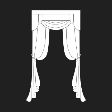 Taslak tasarım pencere perdeleri.