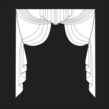 perdeler. Tasarım pencere perdeleri kroki.