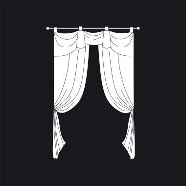 perdeler. Tasarım pencere perdeleri kroki.