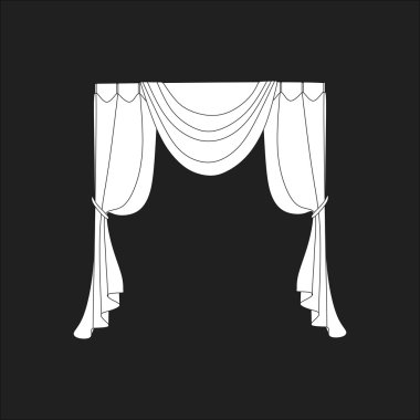 perdeler. Tasarım pencere perdeleri kroki.