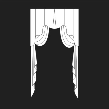 perdeler. Tasarım pencere perdeleri kroki.