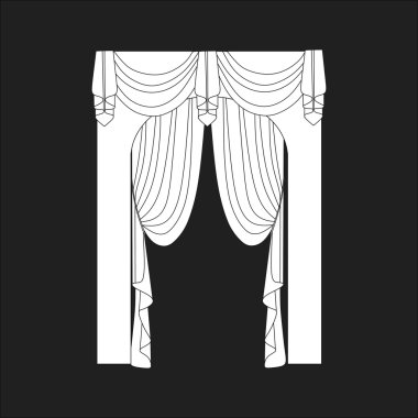 perdeler. Tasarım pencere perdeleri kroki.