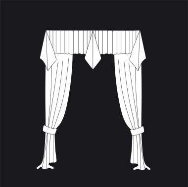 Tasarım pencere perdeleri kroki. İç Dekorasyon