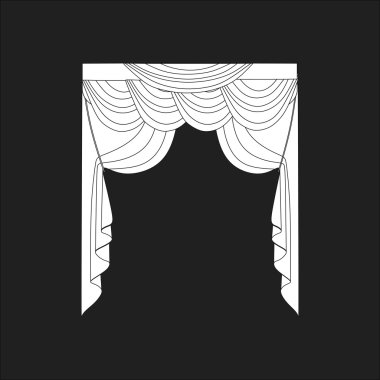 Tasarım pencere perdeleri kroki. İç Dekorasyon