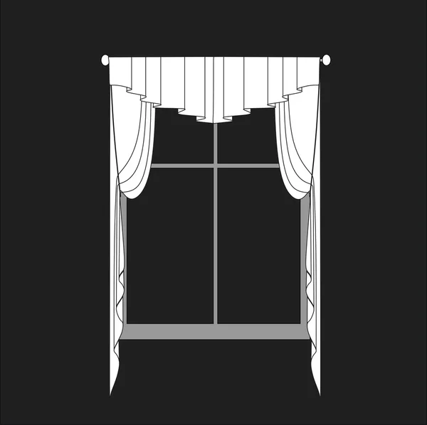 Schizzo tende finestra di design . — Vettoriale Stock