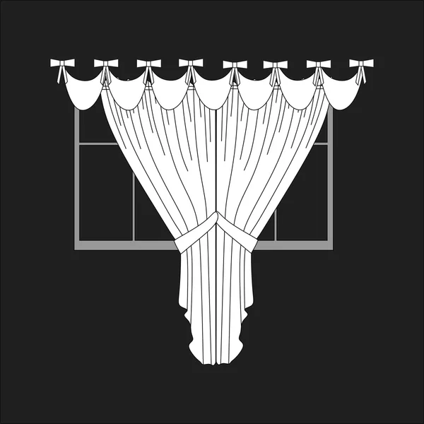 Штори. ескіз дизайну віконних штор . — стоковий вектор