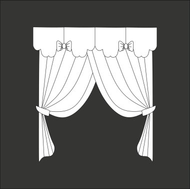 Tasarım pencere perdeleri kroki. İç Dekorasyon