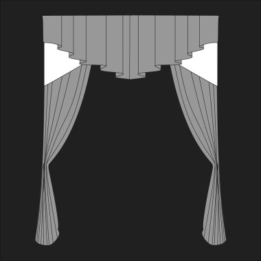 Tasarım pencere perdeleri kroki. İç Dekorasyon