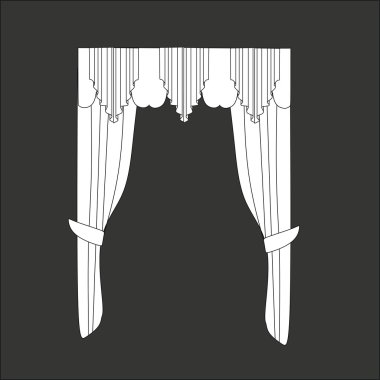 Tasarım pencere perdeleri kroki. İç Dekorasyon