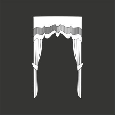 Tasarım pencere perdeleri kroki. İç Dekorasyon