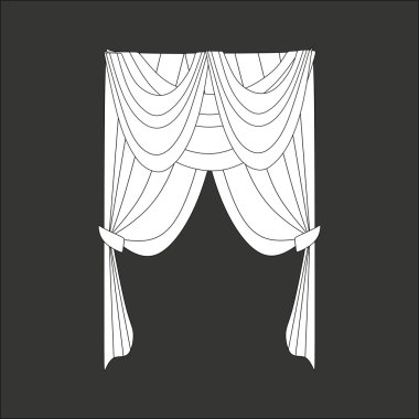 Tasarım pencere perdeleri kroki. İç Dekorasyon