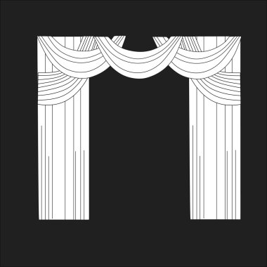 Tasarım pencere perdeleri kroki. İç Dekorasyon