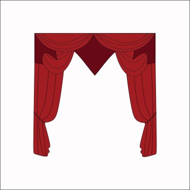 Taslak tasarım pencere perdeleri.