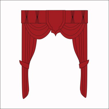 Taslak tasarım pencere perdeleri.