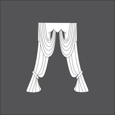 Tasarım pencere perdeleri kroki. İç Dekorasyon