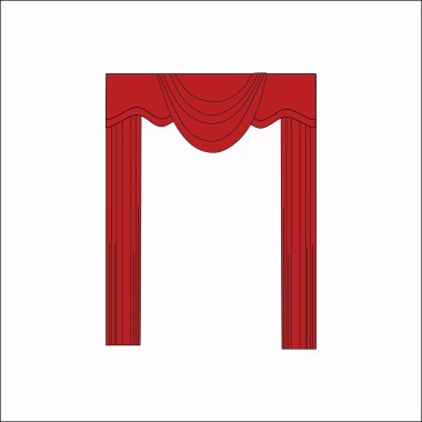 Tasarım pencere perdeleri kroki. İç Dekorasyon