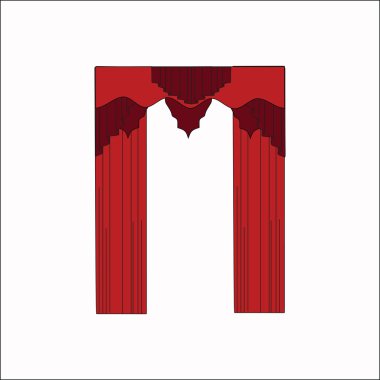 Tasarım pencere perdeleri kroki. İç Dekorasyon