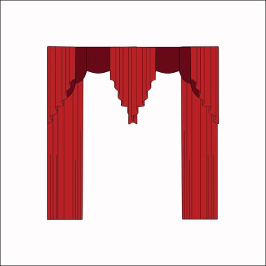 Tasarım pencere perdeleri kroki. İç Dekorasyon