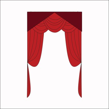 Tasarım pencere perdeleri kroki. İç Dekorasyon