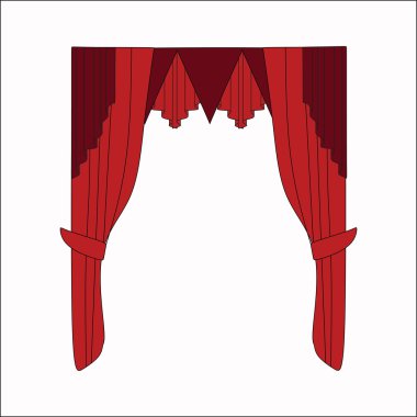 Tasarım pencere perdeleri kroki. İç Dekorasyon