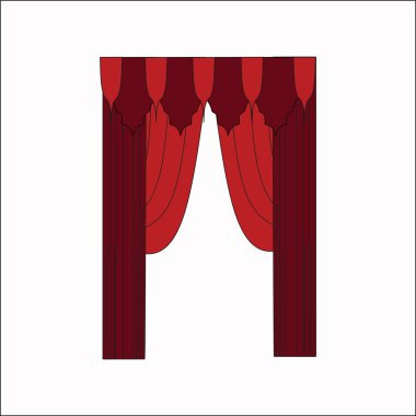 Tasarım pencere perdeleri kroki. İç Dekorasyon