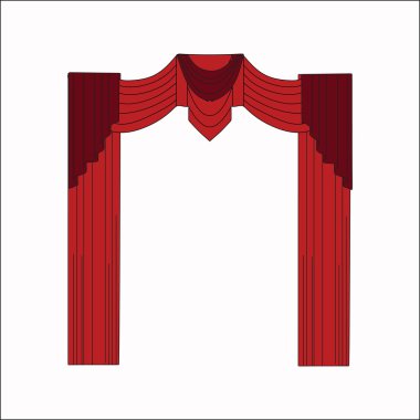 Tasarım pencere perdeleri kroki. İç Dekorasyon