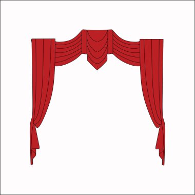 Tasarım pencere perdeleri kroki. İç Dekorasyon