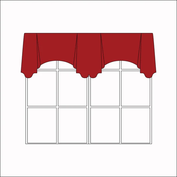 Sketch design window curtains. — Stock Vector