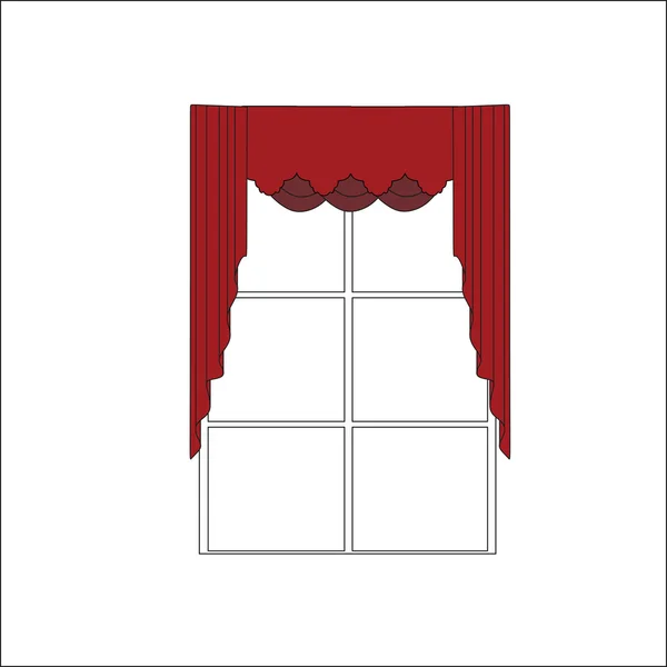 Schizzo tende finestra di design. decorazione d'interni — Vettoriale Stock