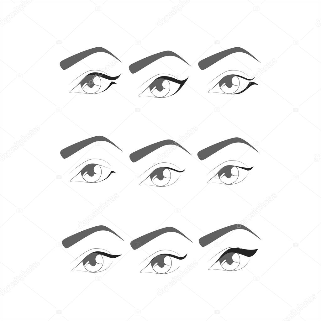 Eyeliner on the eyes. eye makeup. Stock Vector Image by ©anytaktlv