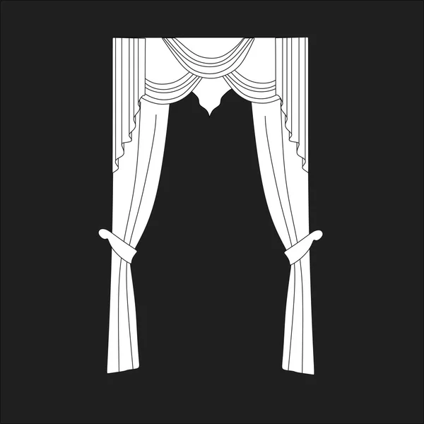 Skizze Design Fenstervorhänge. Innenausstattung. Vorhänge. — Stockvektor