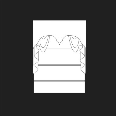 Tasarım pencere perdeleri kroki. iç dekorasyon. Perdeler.