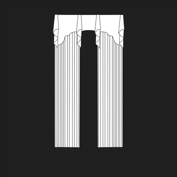 Vorhänge skizzieren Design Vorhänge Fenster. — Stockvektor