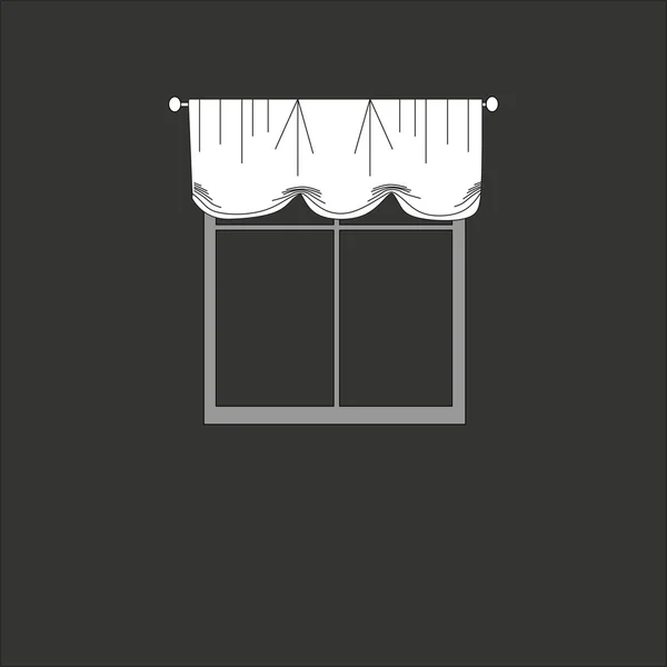 Curtains sketch design curtains windows. — Stock Vector