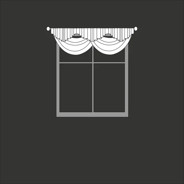 Rideaux esquisse rideaux design fenêtres . — Image vectorielle